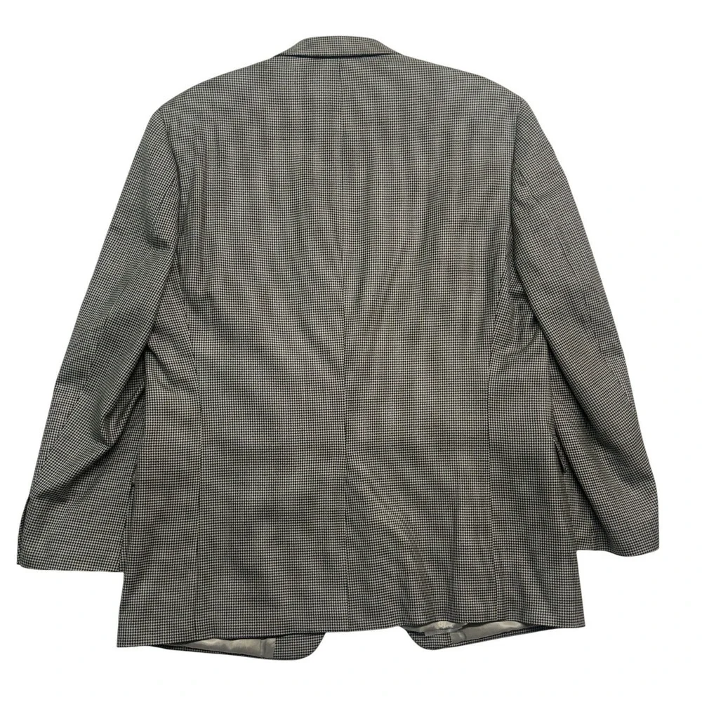 Ralph Lauren 43R Black White Houndstooth Silk Wool Blazer Jacket Sport Suit Coat